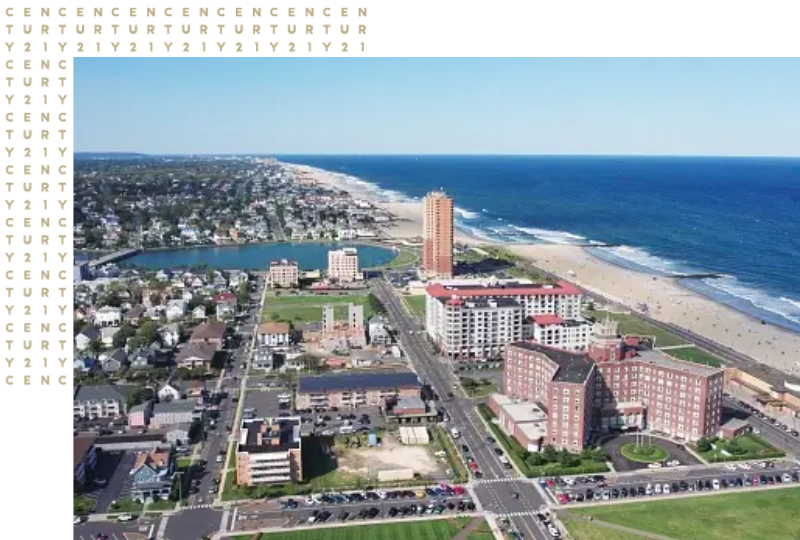 aerial drone view of ashbury new jersey