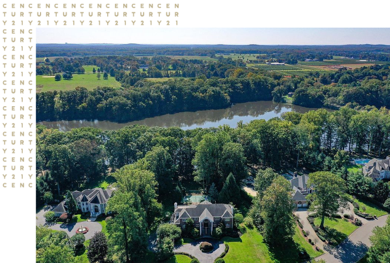 aerial drone view of Colts Neck new Jersey