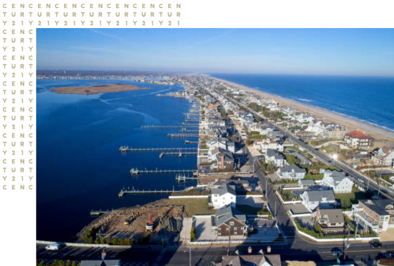 Aerial Drone view of Mantoloking New Jersey